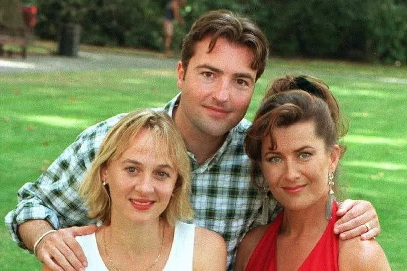 Kazia Pelka (right) alongside Heartbeat co-stars Niamh Cusack and Nick Berry