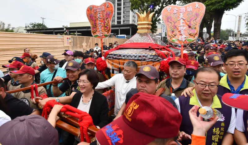 ▲大甲媽鑾駕昨進入彰化，縣長王惠美順利接駕。（圖／彰化縣政府提供，2024.04.07）