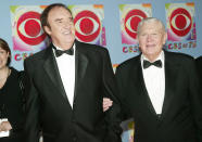 NEW YORK - NOVEMBER 02: (HOLLYWOOD REPORTER OUT) Actors Jim Nabors and Andy Griffith attend 'CBS at 75' television gala at the Hammerstein Ballroom November 02, 2003 in New York City. (Photo by Evan Agostini/Getty Images)