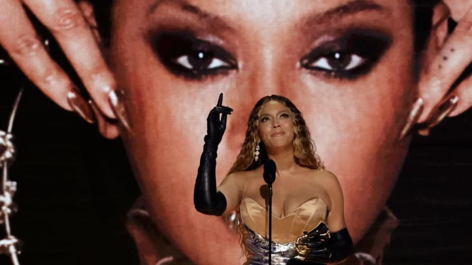 Beyoncé accepts the Best Dance/Electronic Music Album award for “Renaissance” onstage during the “65th GRAMMY Awards” on Feb. 5, 2023, at Crypto.com Arena in Los Angeles. (Photo by Frazer Harrison/Getty Images)