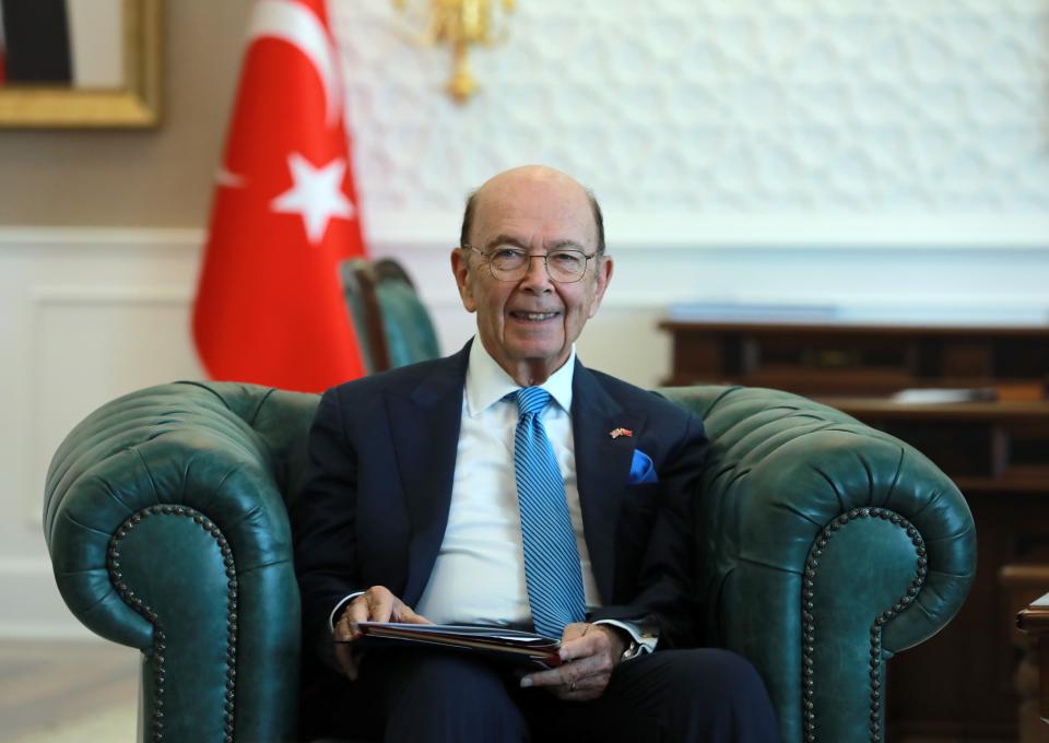 United States Secretary of Commerce Wilbur Ross meets Turkish Health Minister Fahrettin Koca (not seen) in Ankara, Turkey on Sept. 10, 2019. (Photo: Aytug Can Sencar/Anadolu Agency via Getty Images)