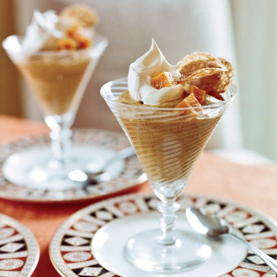 Harvest Mousse with Spiced Almond Tuiles