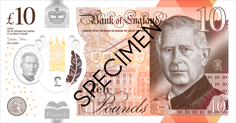 Bank of England’s King Charles III bank note designs. Photo: Bank of England