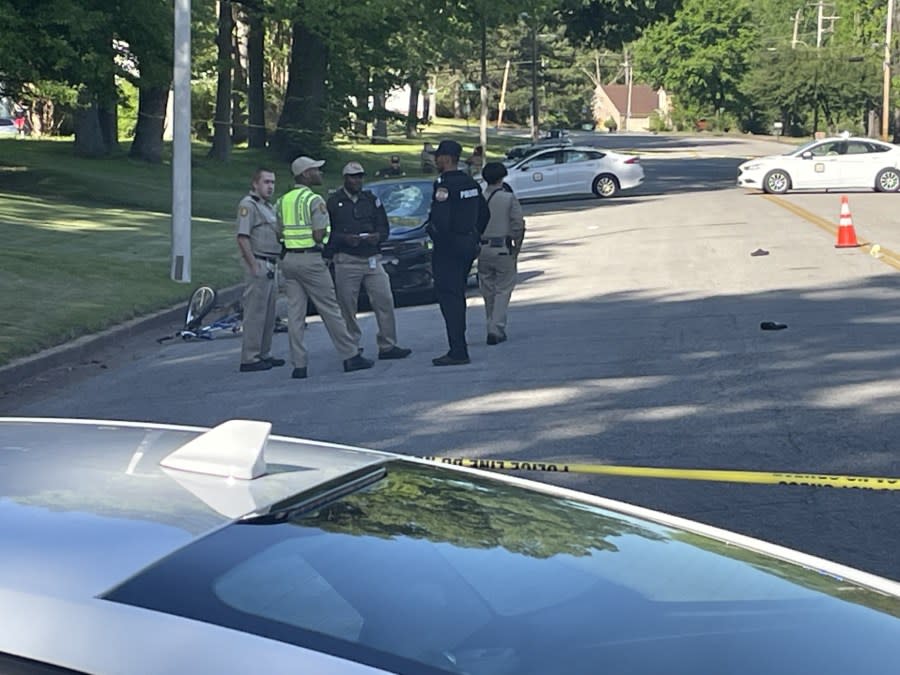 Scene at Scenic Highway after a juvenile was struck by a car.