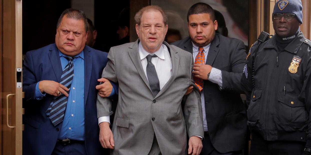 Film producer Harvey Weinstein exits following a hearing in his sexual assault case at New York State Supreme Court in New York
