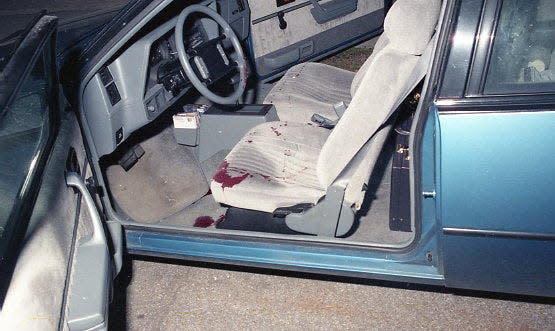 Inside the car Kevin Hughes was in the night he died in 1989.