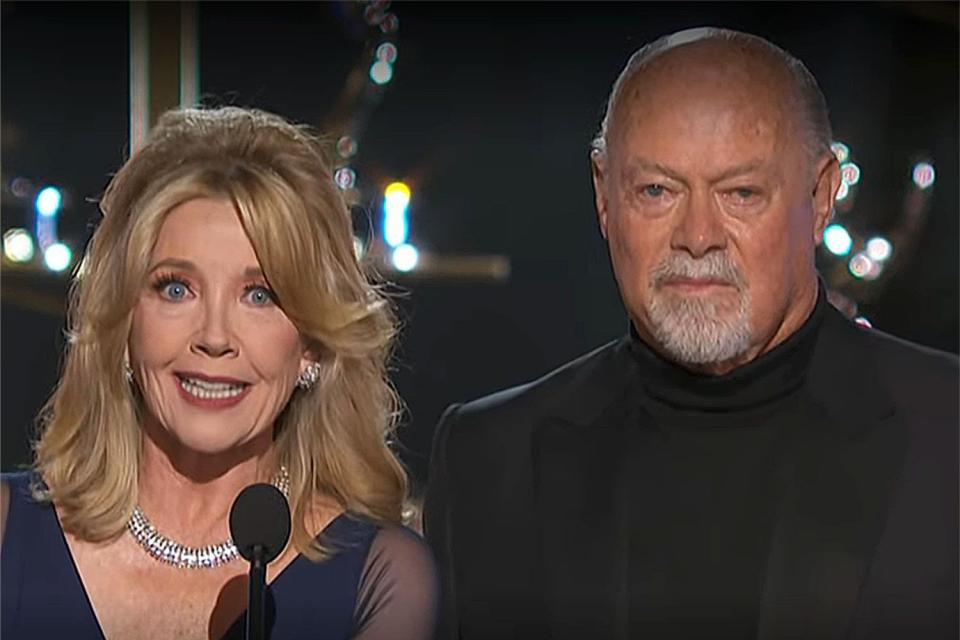 <p>CBS</p> Melody Thomas Scott and Edward J. Scott at the 2024 Daytime Emmys