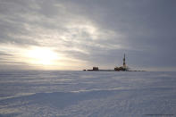 This 2019 photo provided by ConocoPhillips shows an exploratory drilling camp at the proposed site of the Willow oil project on Alaska's North Slope.The Biden administration's approval of the massive oil development in northern Alaska on Monday, March 13, 2023, commits the U.S. to yet another decades-long crude project even as scientists urgently warn that only a halt to more fossil fuel emissions can stem climate change. ConocoPhillips' Willow project was approved Monday and would result in at least 263 million tons of planet-warming gases over 30 years. (ConocoPhillips via AP)