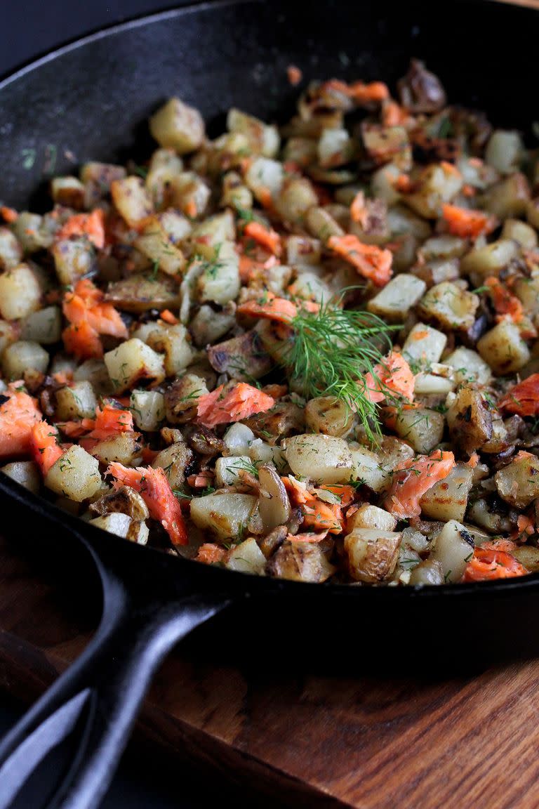 salmon recipes smoked dill breakfast hash