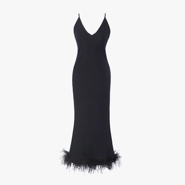 The Sleeper oversize feather-trimmed chemise, $245, saksfifthavenue.com