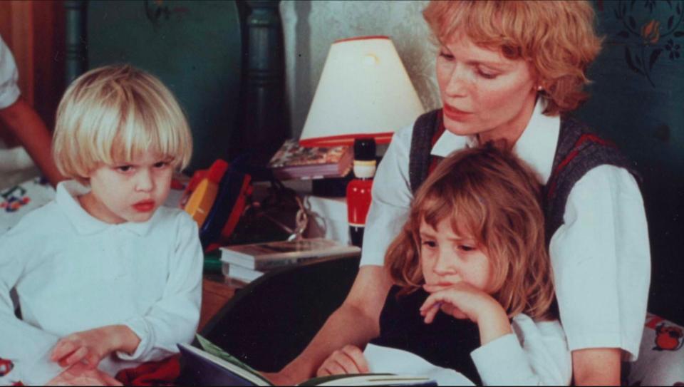 Mia Farrow, with her children Ronan Farrow, left, and Dylan Farrow.