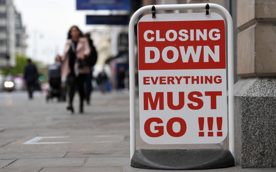 closing down sign insolvencies uk economy bankruptcies - ANDY RAIN/EPA-EFE/Shutterstock 