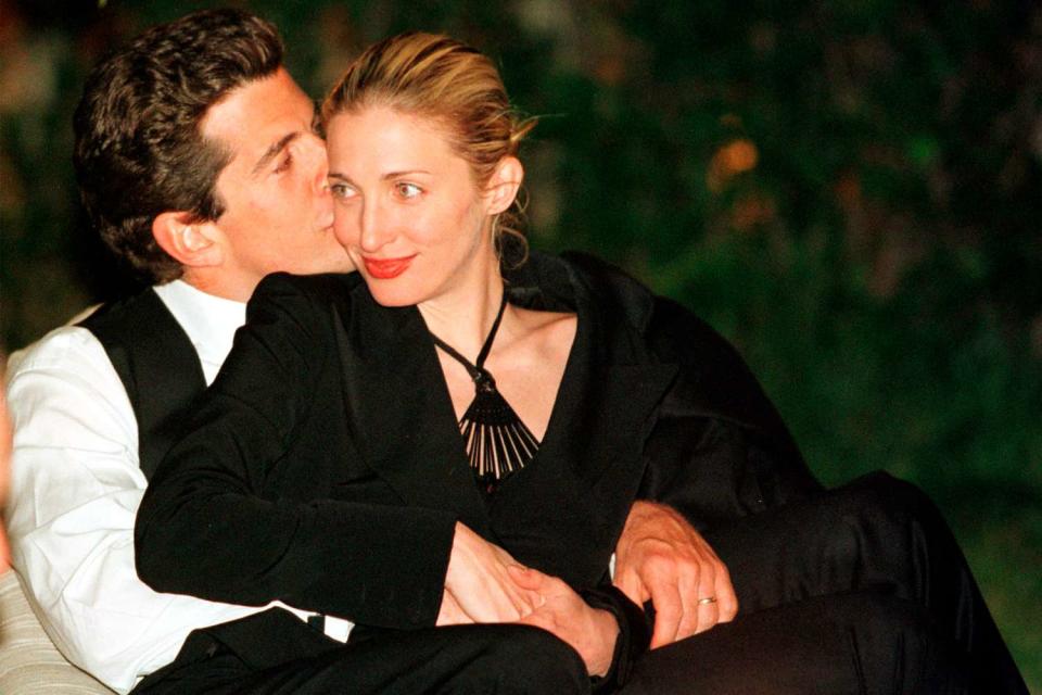 <p>Tyler Mallory / Newsmakers / Liaison Agency</p> John F. Kennedy Jr. and Carolyn Bessette-Kennedy in Washington, D.C., on May 1, 1999.