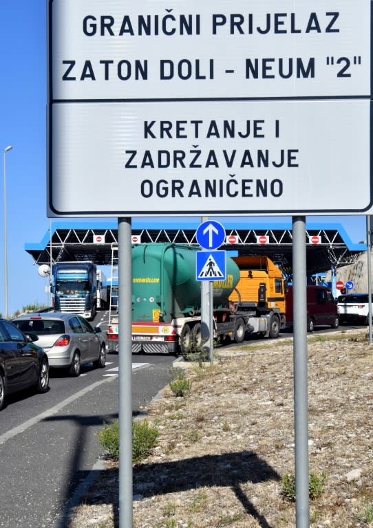 People currently have to pass from Croatia into Bosnia, cross through the Bosnian coastal town of Neum to the border post on the other side, and go back into Croatia