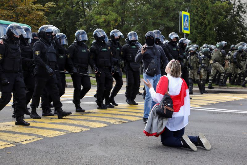 Opposition demonstration to protest against presidential election results in Minsk