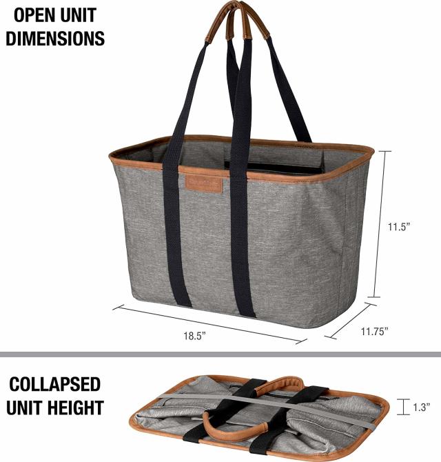 CleverMade SnapBasket LUXE Laundry Tote, 2-pack