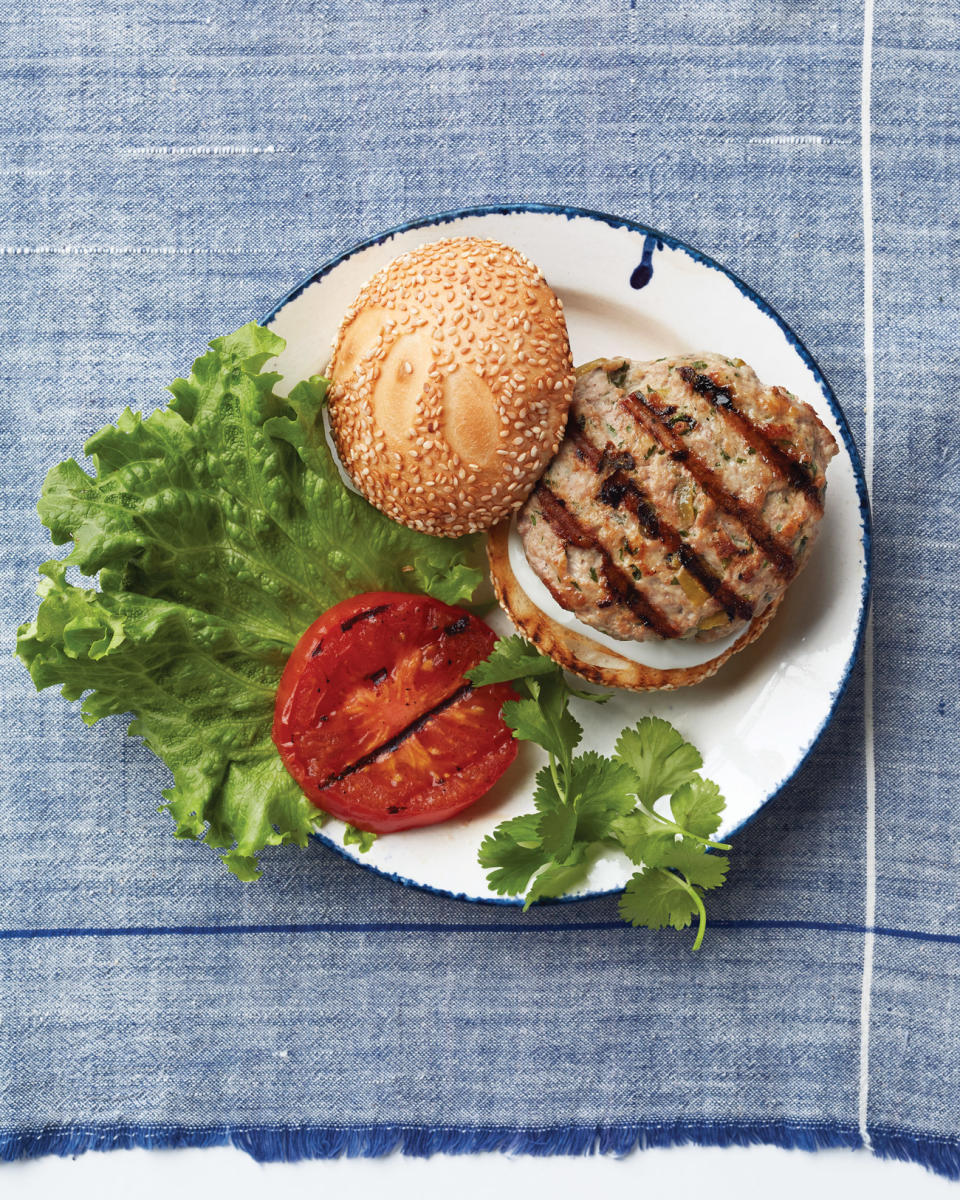 Green-Chile Chicken Burgers