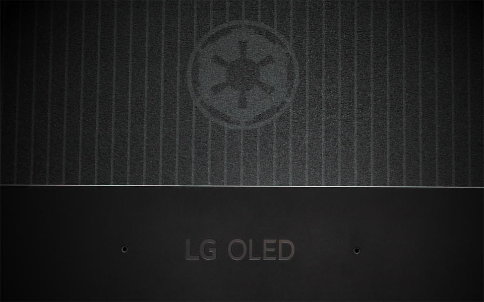 A closeup of ‘Star Wars’-inspired details on LG’s special edition OLED C2 series TV. - Credit: Courtesy of LG