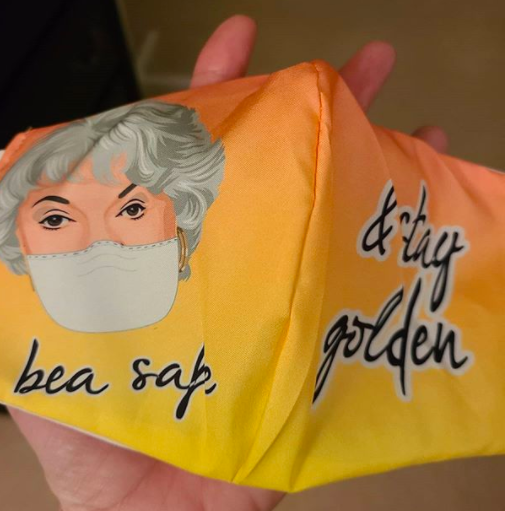 3) "Bea Safe & Stay Golden" Mask