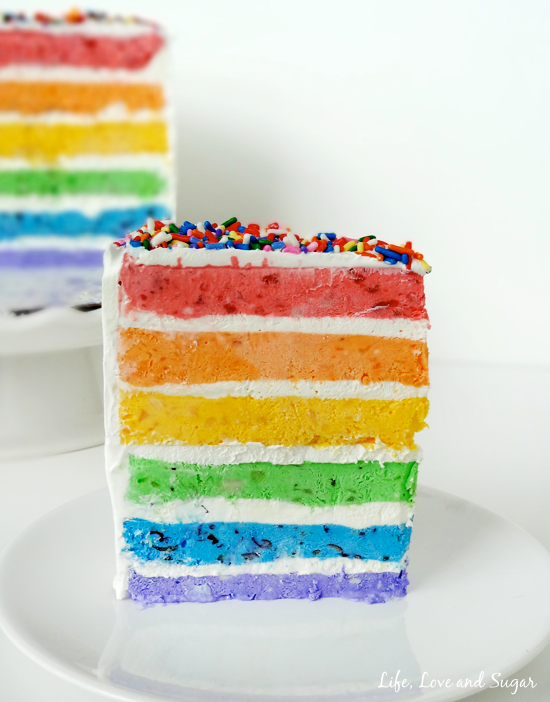 Rainbow Ice Cream Cake