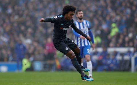 Chelsea's Willian scores their second goal  - Credit:  Action Images 