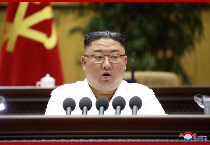 北韓領導人金正恩曾表示北韓糧食形勢越來越緊張。（翻攝自朝鮮中央通訊社）