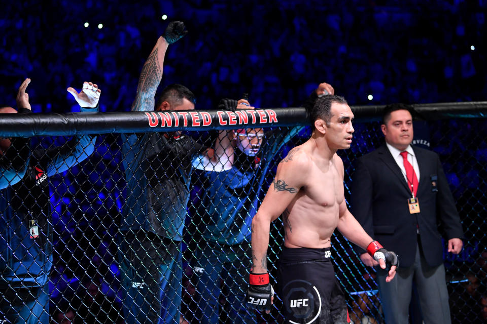 CHICAGO, IL - JUNE 08:  Tony Ferguson stands in his corner prior to his lightweight bout against Donald Cerrone during the UFC 238 event at the United Center on June 8, 2019 in Chicago, Illinois. (Photo by Jeff Bottari/Zuffa LLC/Zuffa LLC via Getty Images)