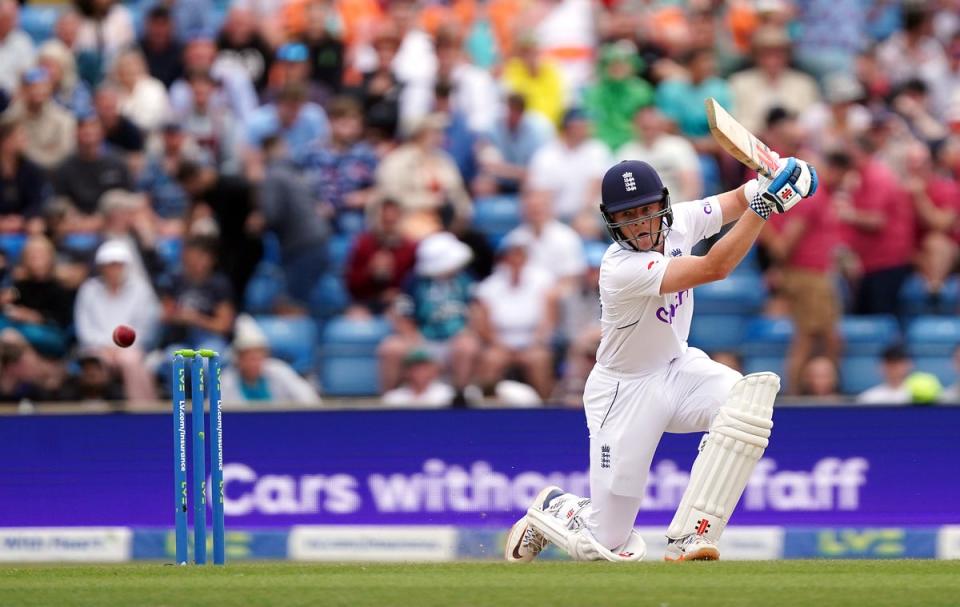 Ollie Pope hit 81 not out as England got to 183 for two in their pursuit of 296 (Mike Egerton/PA) (PA Wire)