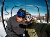 <p>Snowboarder Hailey Langland snaps a selfie with her father on the slopes. (Instagram | @mikaelashiffrin ) </p>