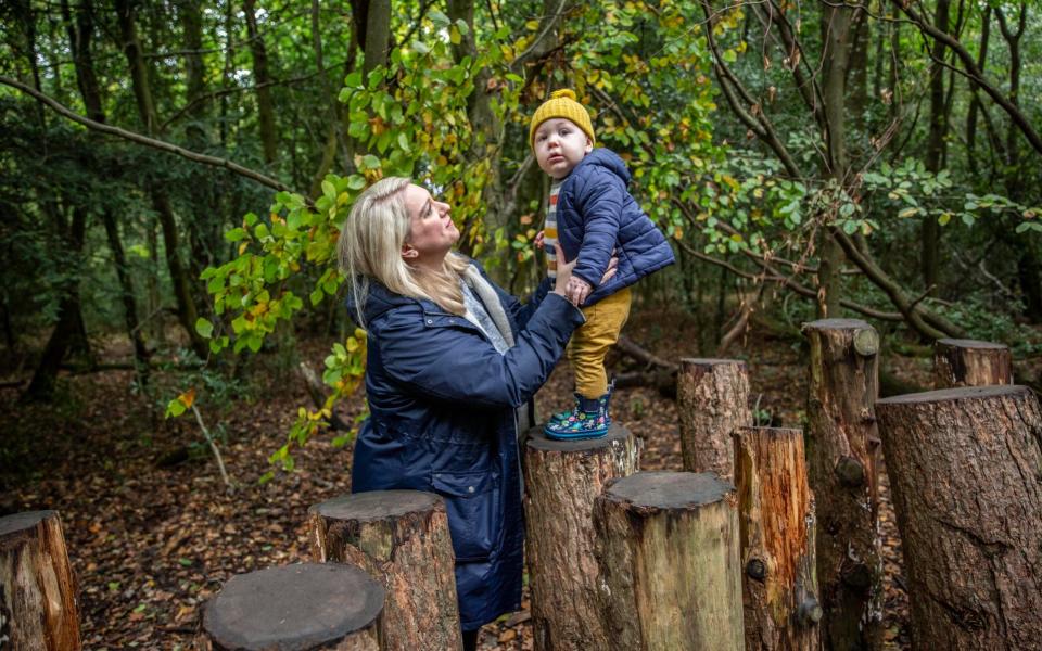 Phantom menace: Anna Murfet and son Milo braved Box Hill - Jeff Gilbert 