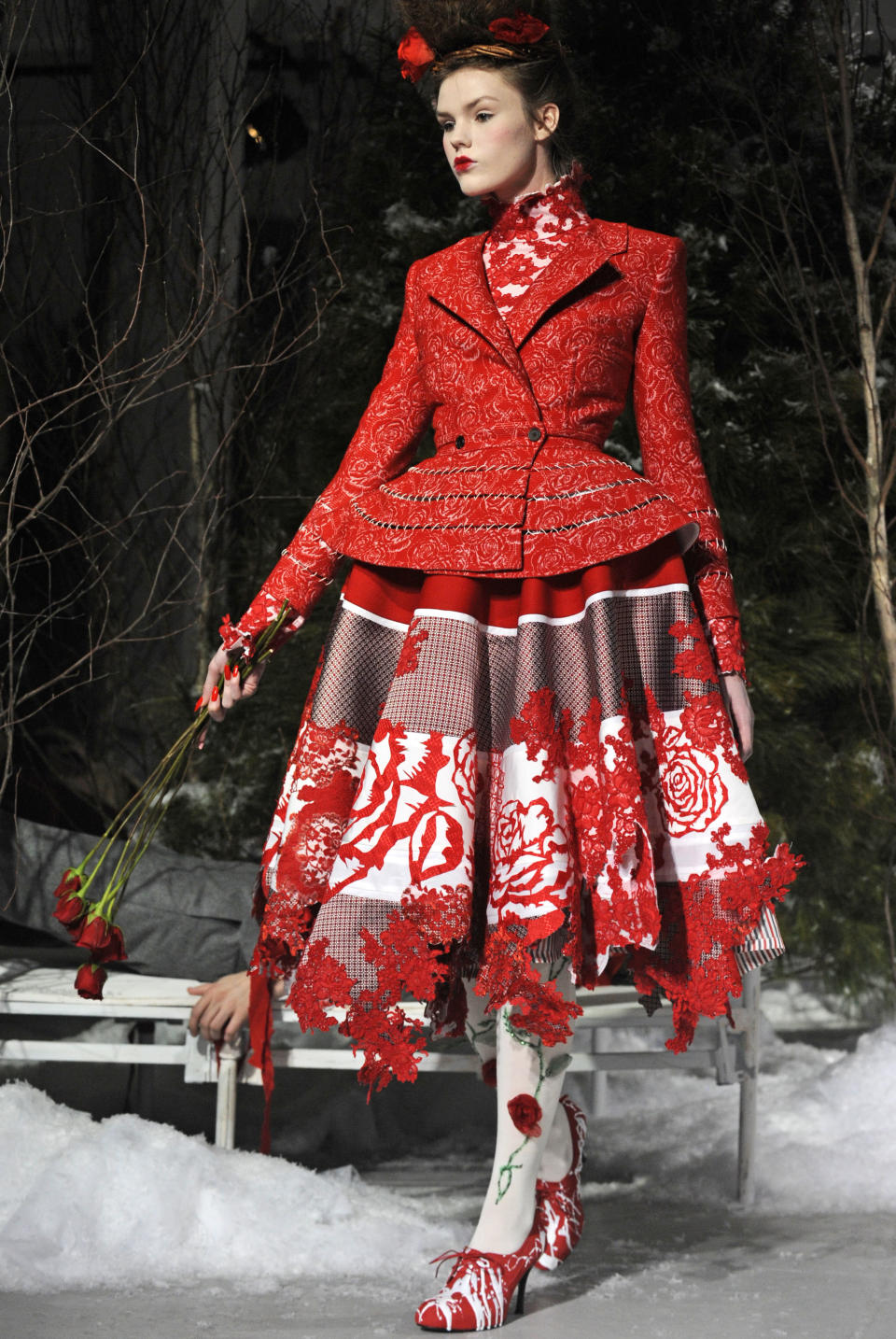 The Thom Browne Fall 2013 collection is modeled during Fashion Week, Monday, Feb. 11, 2013, in New York. (AP Photo/Louis Lanzano)