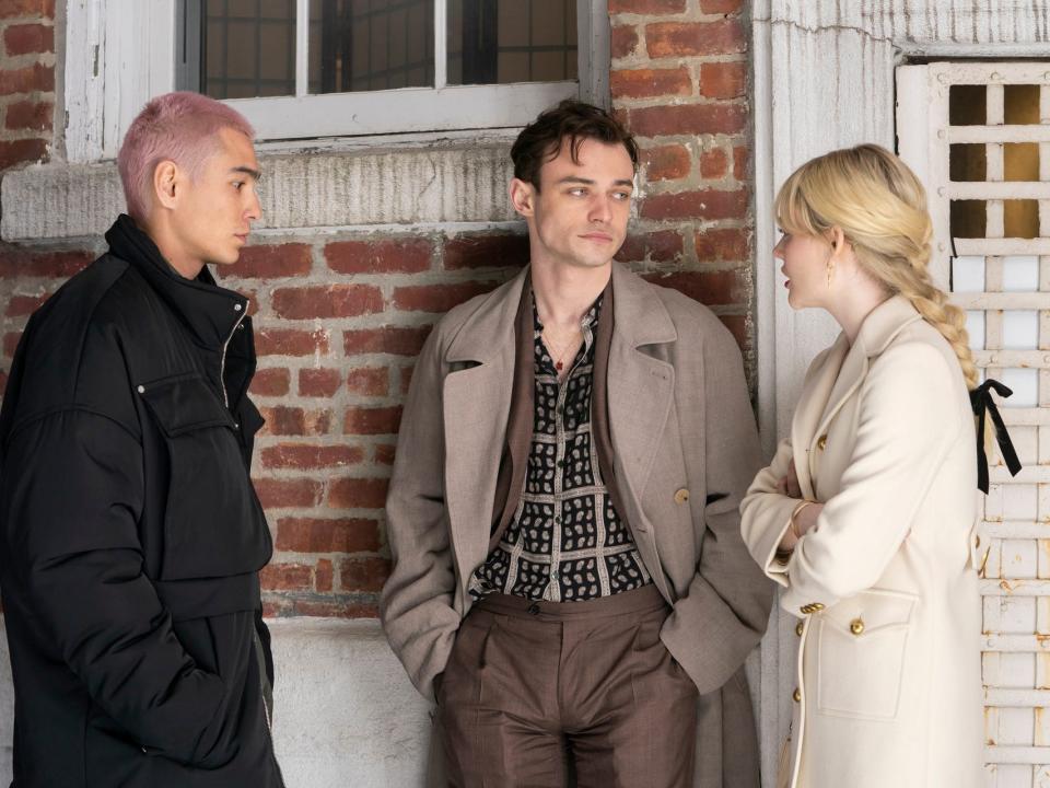 Evan Mock, Thomas Doherty, and Emily Alyn Lind on season two, episode one of "Gossip Girl."