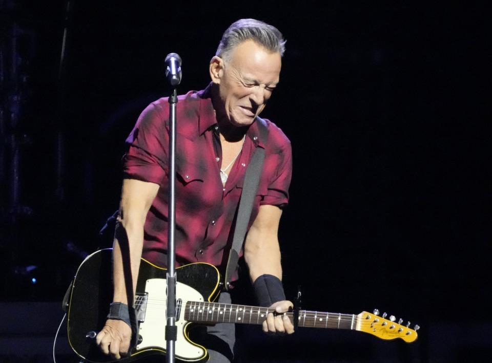 Bruce Springsteen and the E Street Band perform for fans during his tour relaunch in Phoenix on March 19, 2024.