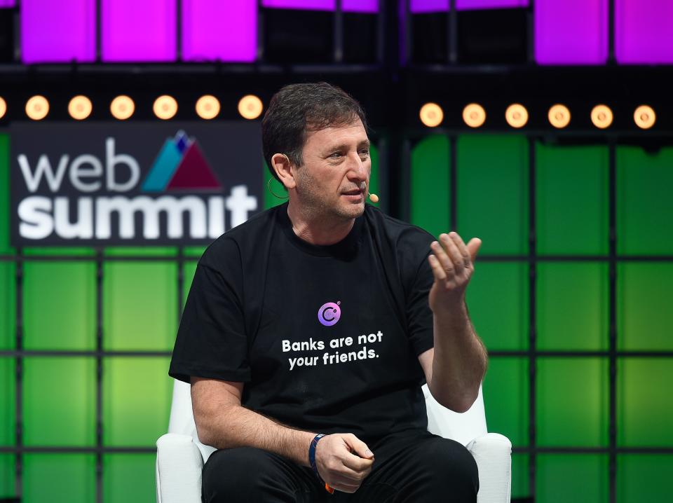 Celsius founder and CEO Alex Mashinsky speaks at the Web Summit conference in 2021.