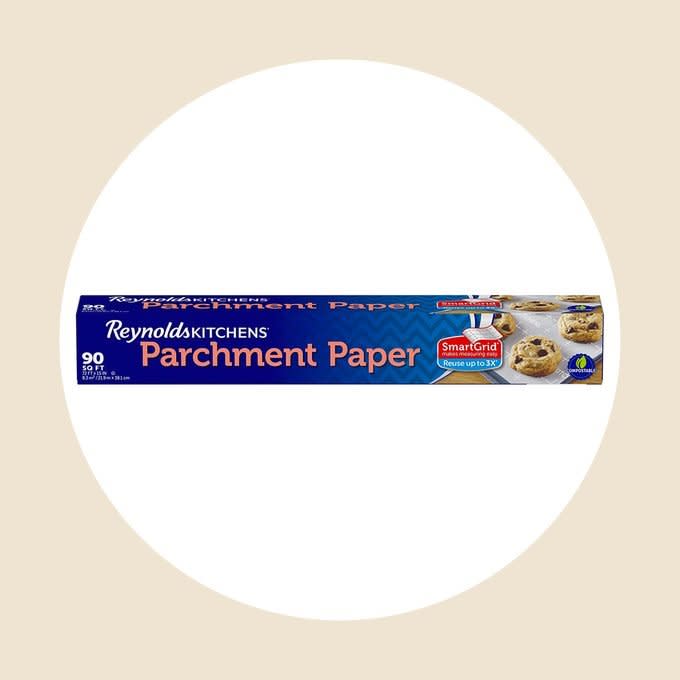 <a href="https://www.amazon.com/Reynolds-Kitchens-Parchment-SmartGrid-Non-Stick/dp/B00C37QN2C?th=1&tag=tohmke-20" rel="nofollow noopener" target="_blank" data-ylk="slk:Parchment Paper;elm:context_link;itc:0;sec:content-canvas" class="link rapid-noclick-resp">Parchment Paper</a>