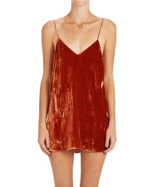 Are You Am I Crushed Velvet Zillah Slip Dress