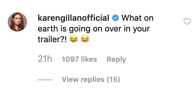 Karen Gillan comments on Lena Headey's Instagram feed