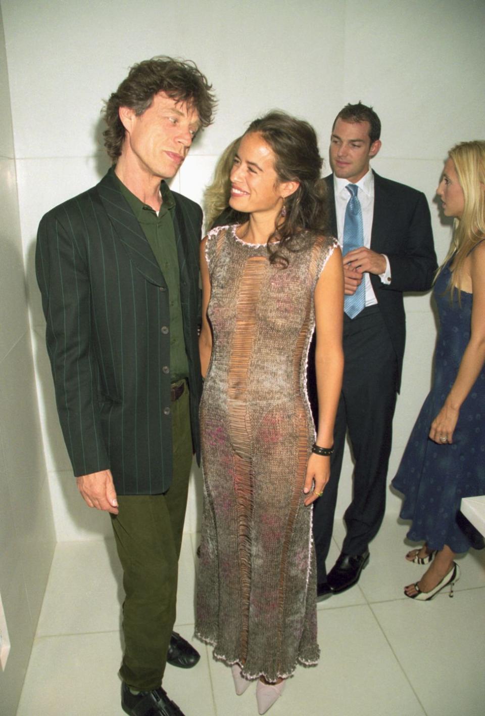 <p>Mick Jagger attends the launch of his daughter Jade's jewelry collection in London in 1999. Jade is the only child that Mick Jagger shares with his first wife, Bianca Jagger. </p>