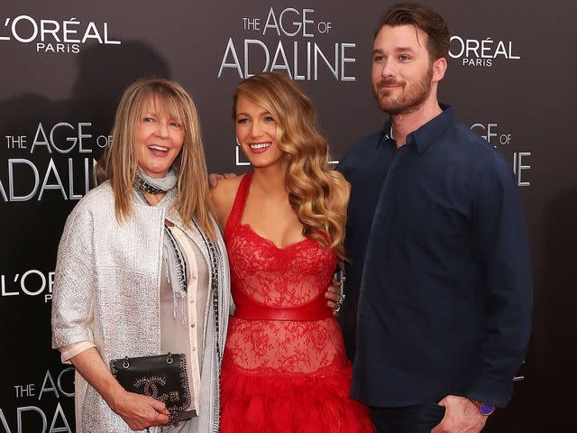 <p>Taylor Hill/FilmMagic</p> Elaine Lively, Blake Lively, and Eric Lively attend "The Age of Adaline" premiere in 2015