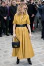 <p>Wearing a yellow leather Dior look and handbag at the fashion house's Fall 2017 couture show in Paris. <br></p>