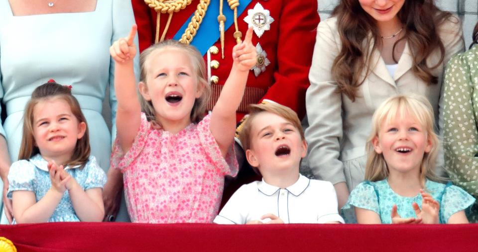 Princess Charlotte of Cambridge, Savannah Phillips, Prince George of Cambridge and Isla Phillips