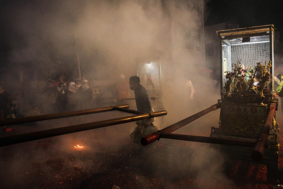 Taiwanese celebrate the world’s most dangerous fireworks festival