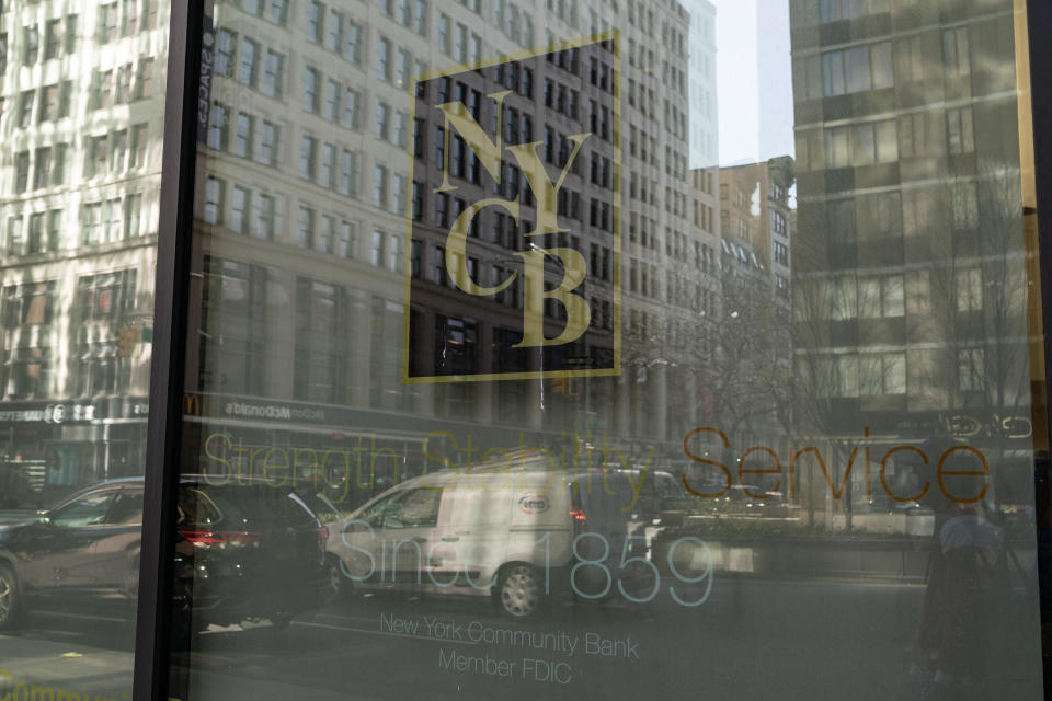 NEW YORK, UNITED STATES - 2023/03/20: View of Atlantic Bank branch member of Community Bank on Park Avenue as NY Community Bank bought failed Signature Bank in a $2.7 billion deal. (Photo by Lev Radin/Pacific Press/LightRocket via Getty Images)