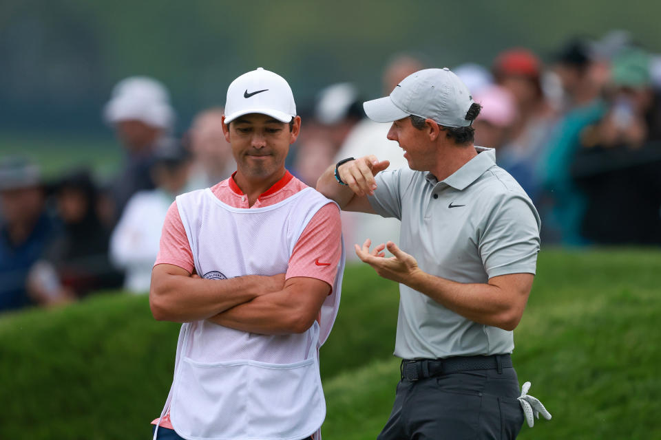 Rory McilRoy and his Caddie at the 2023 PGA Championship