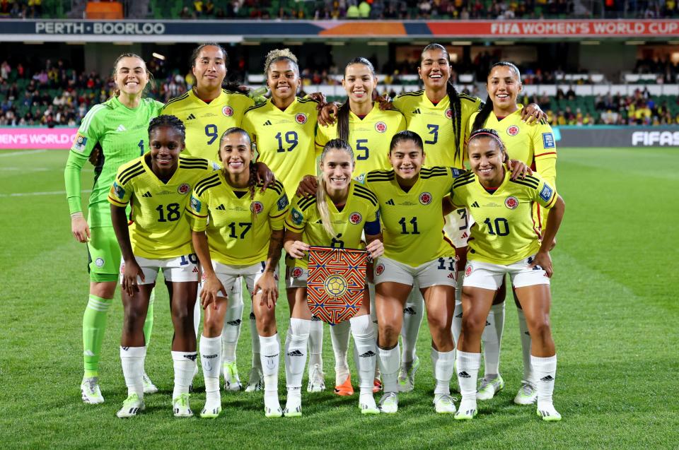 Equipo titular de Colombia contra Marruecos.