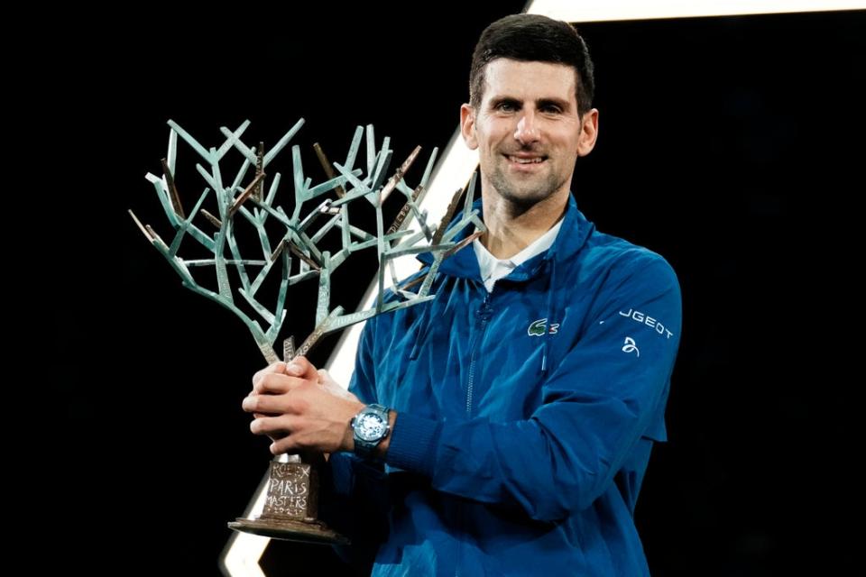 Novak Djokovic won his latest title in Paris last weekend (Thibault Camus/AP) (AP)
