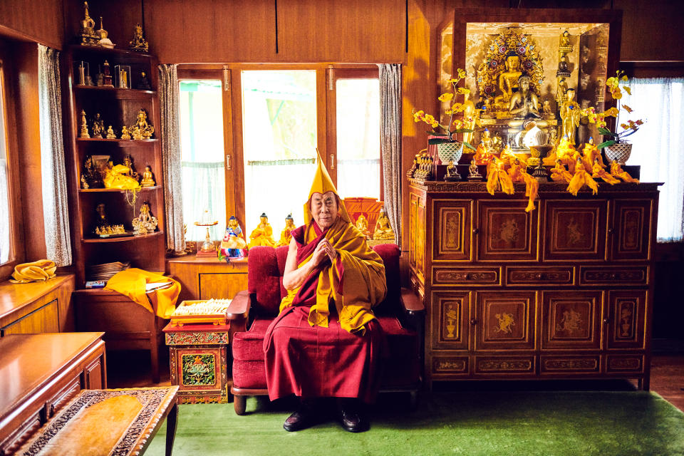 The Dalai Lama in Dharamsala in February, 2019.<span class="copyright">Ruven Afanador for TIME</span>