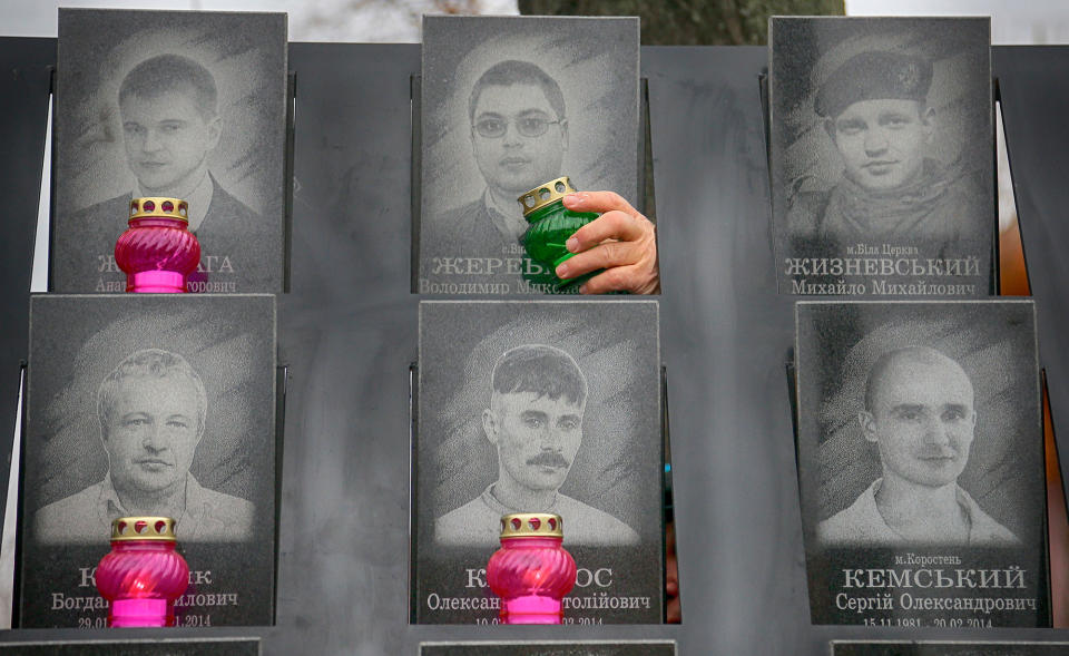 Third anniversary of protests in Kiev Ukraine