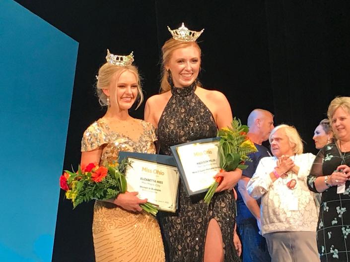 Two pianists were named Thursday and Friday night preliminary talent winners Friday night at Miss Ohio Scholarship Program at the Renaissance Theatre in Mansfield. They are Miss Maple City Elizabetta Nies, 18, of Cincinnati, left; and Miss Northern Ohio Madison Miller, 22, of Coshocton.