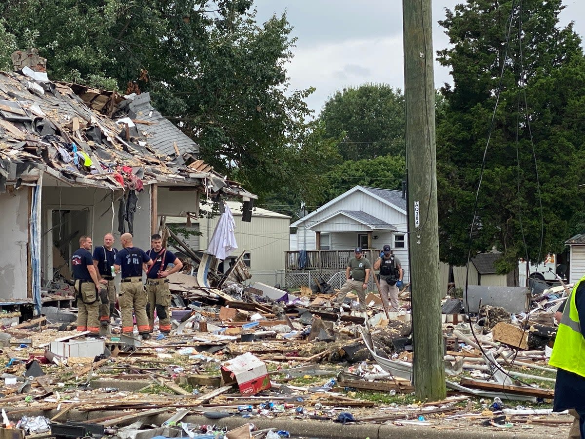 The site of the explosion in Evansville (@MayorWinnecke/Twitter)